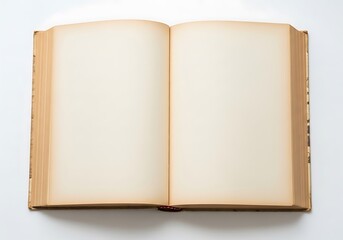 Fototapeta premium Open book with blank pages isolated on white background, ready for content