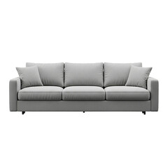 Minimalist Living Room Gray Sofa Style Modern Comfort Decor Neutral Home Interior Design on transparent background