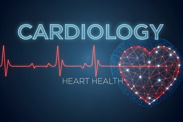 Abstract red human heart with red cardio puls line. world heart day