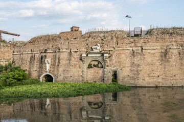 Castelnuovo dungeon and water gate in city walls on Piovene canal, Padova, Italy