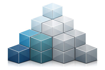 Blue Gradient Landscape with Atmospheric Mountain Layers