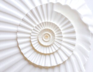 Abstract spiral design of layered white shells