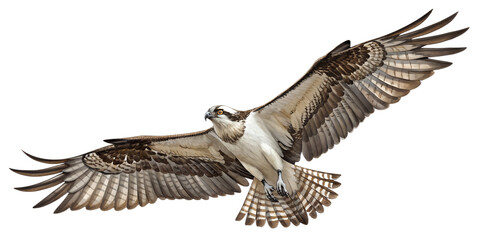 Osprey PNG – Realistic Flying Fishing Raptor on Transparent Background