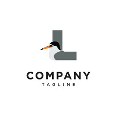 Letter L Sternula Albifrons Logo Icon Vector