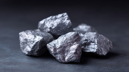 Shiny raw mineral pile of valuable metal. crucial resource for geology and technology. An important look at rare earth elements essential for modern industry