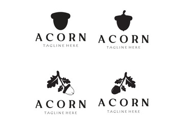 Elegant Minimal Acorn Icon and Typography Logo for Sustainable Brand Identity Design