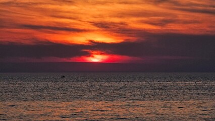 sunset over the lake