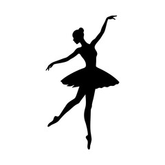 Elegant silhouette vector illustration of a graceful ballet dancer in motion Vector