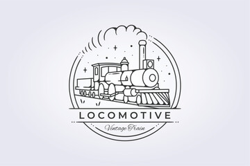 Locomotive Vintage Logo  Train Engine © Smart-Work