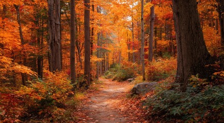 Fototapeta premium Autumnal forest path