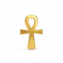Fototapeta premium A golden Egyptian symbol of life, the Ankh