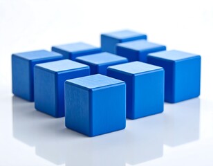 Obraz premium Blue cubes arranged on white