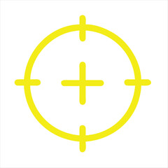 Obraz premium Yellow Crosshair Icon – Minimal Target Symbol for Precision, Focus, and Visibility