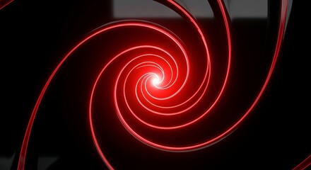 Mesmerizing red glowing spiral tunnel beckons with bright light at its core, creating a sense of depth and energy.