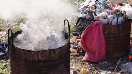burning rubbish
