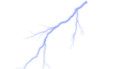 A Vivid Electric Bolt Illuminating the Night Sky with Brilliant Blue Light