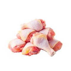 Raw Chicken Drumsticks Pile for Cooking and Culinary Preparation in a Fresh Market Setting