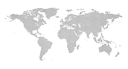 Fototapeta premium Global map illustration, showcasing continents and oceans, isolated on transparent background