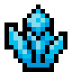 Pixel Art Blue Crystal