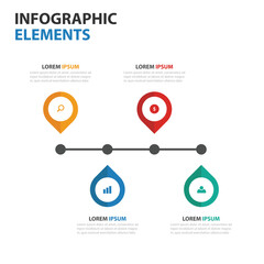 Infographic elements with timeline and location pins for data visualization and presentation