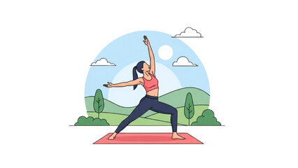 Fototapeta premium Yoga and Pilates Woman Vector Illustration – Tight Sportswear Pose Collection AI EPS PNG JPEG 