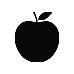  Apple Silhouette on White Background for Design and Illustration