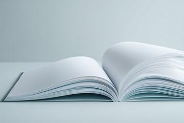 Fototapeta premium Open book on light-blue surface