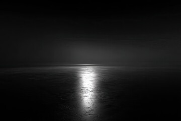 Dark scene, light source, horizon