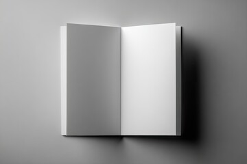 Open book, blank pages, light gray background (2)