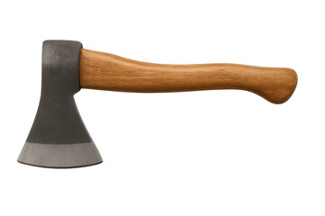 Axe with wooden handle representing logging and tools