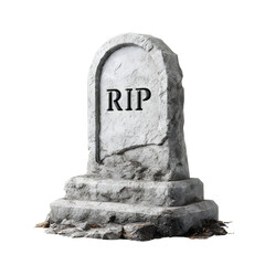 R.I.P. tombstone, white isolated background
