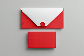 Red envelopes on gray background
