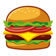 hamburger isolated on white background