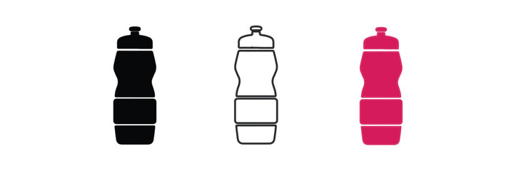  set of sport water botlle icon vector design.