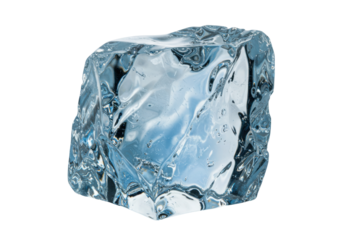 Isolated Chunk of Ice with Sparkling Texture for Cool Drink or Refreshing Cocktail