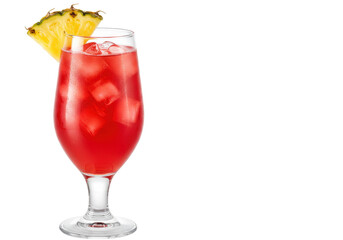 Isolated cocktail with pineapple, refreshment drink in glass for party at the bar or restaurant