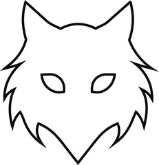 Simple wolf face outline vector icon, great for nature graphics, outdoor lifestyle logos, camping gear branding, and wildlife symbols.