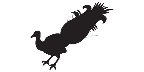 Peacock Silhouette Vector Illustration – Elegant Exotic Bird Design