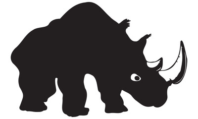 Rhino Silhouette Vector Illustration – African Safari Animal Design