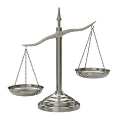 Elegant silver balance scale justice concept equilibrium symbol