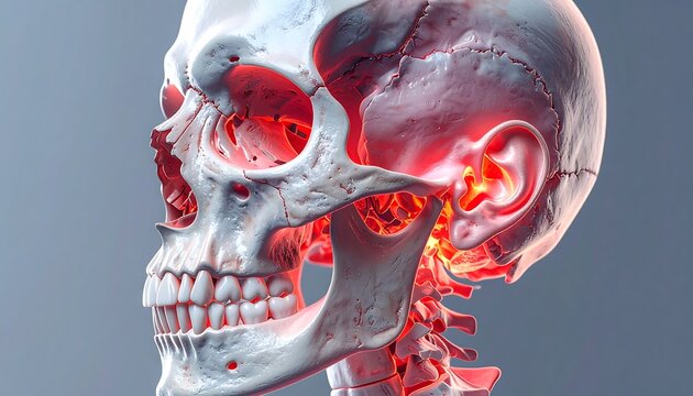 3D anatomical skull and neck
