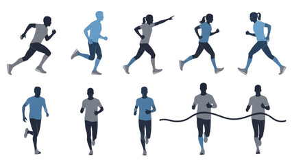 Fototapeta premium People in Fitness Gym Vector Illustration Set – Cardio and Strength Training Exercises AI EPS PNG JPEG 