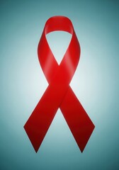 Red ribbon for world aids day isolated on white background
