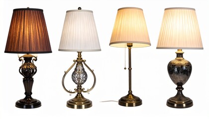 Elegant Table Lamps Four Styles, Pleated Shades, Home Decor