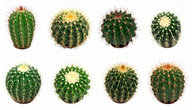 Eight Succulent Cactus Plants, Variety of Sizes and Colors