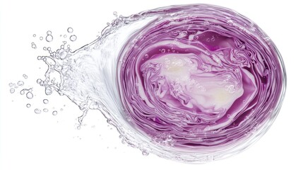 Obraz premium Red cabbage water splash vibrant vegetable texture close up