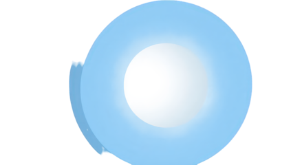 Abstract Light Blue Circular Design Element on Transparent Background