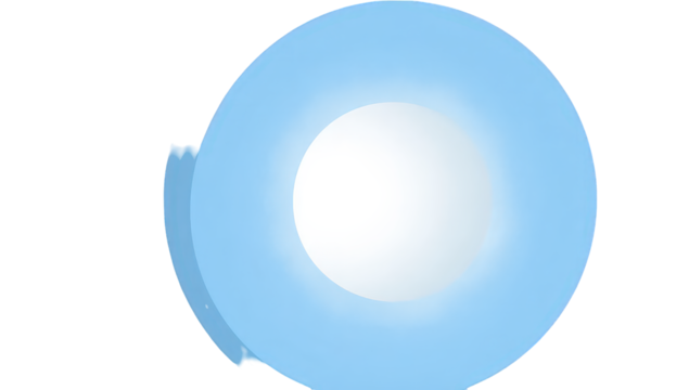 Abstract Light Blue Circular Design Element on Transparent Background