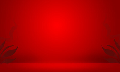 Obraz premium Vibrant red studio background with subtle spotlight effect