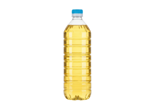 Isolated Plastic Bottle of Cooking Oil in a Vertical Shot for a Culinary or Kitchen Project